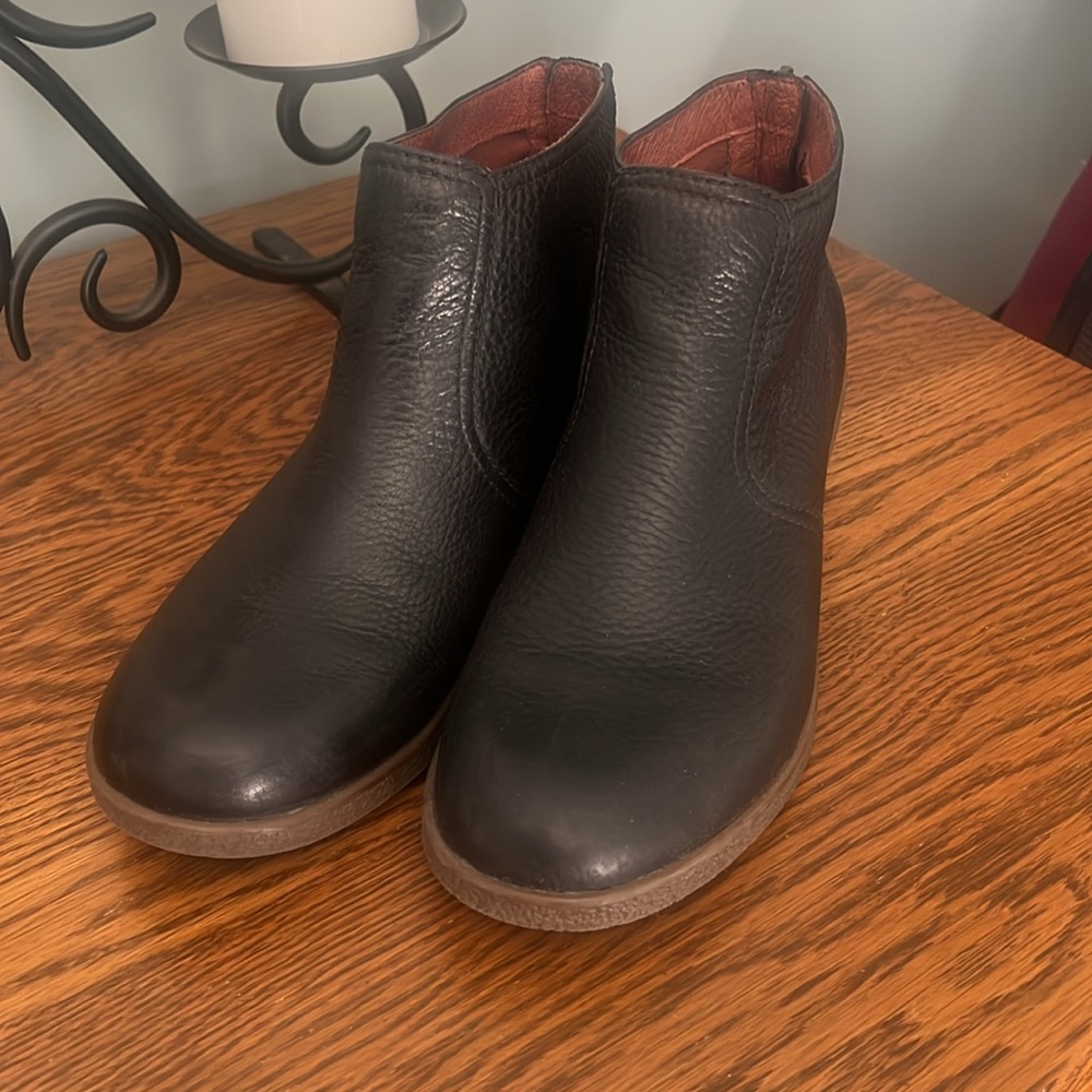 Dansko Black Leather Ankle Boots, Size 38